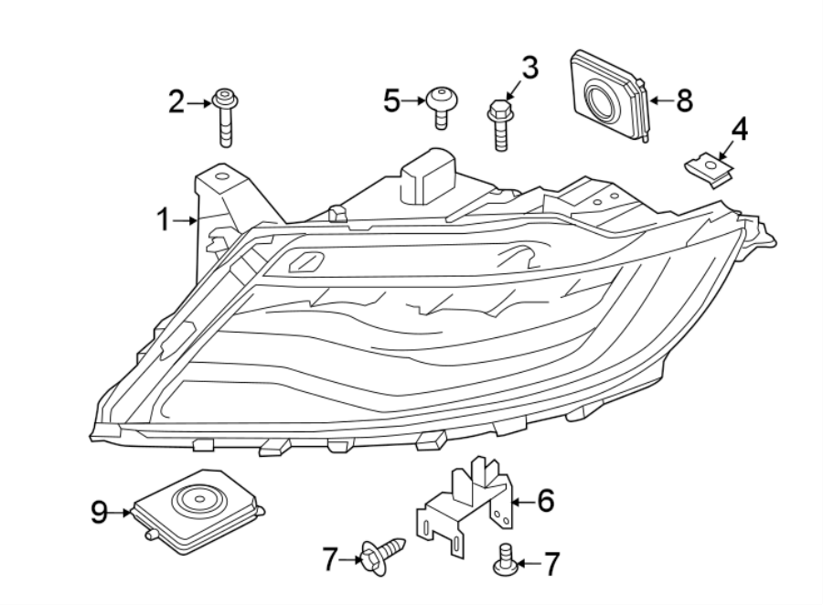 Diagram FRONT LAMPS. HEADLAMP COMPONENTS. for your Lincoln MKZ  