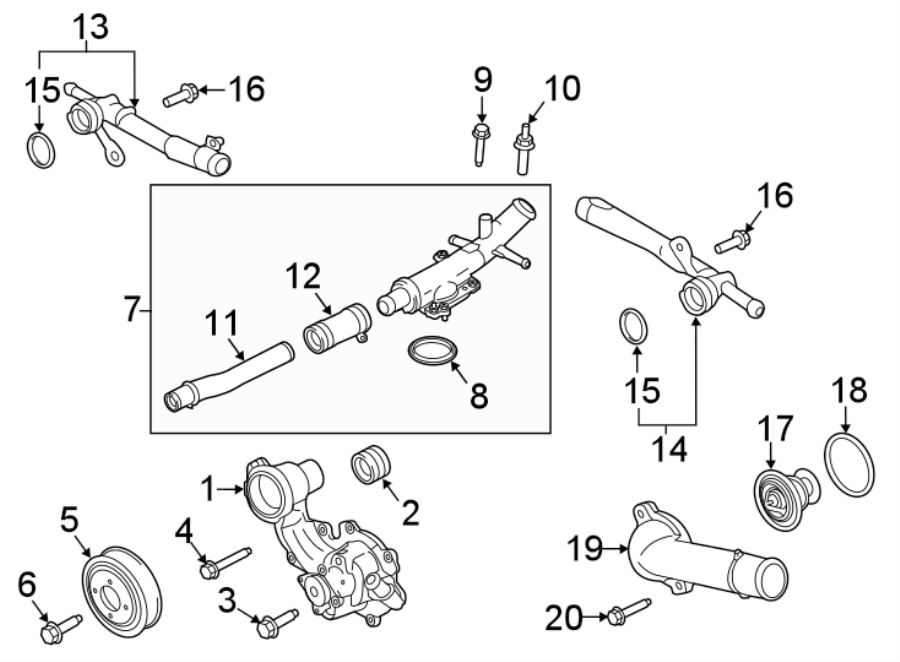 Diagram WATER PUMP. for your Ford Escape  