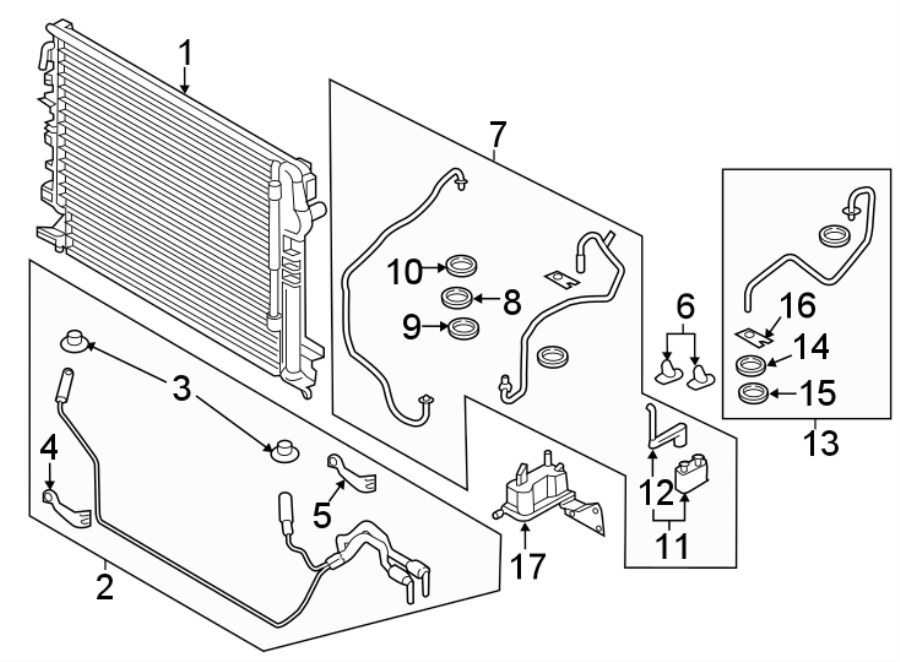 Diagram TRANS OIL COOLER. for your 2017 Lincoln MKZ Reserve Sedan  