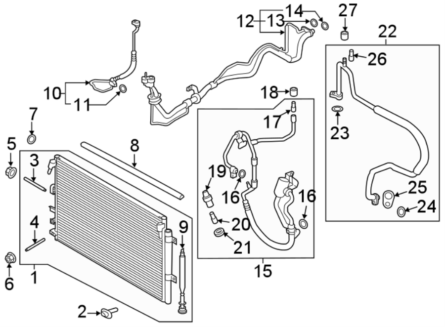 Diagram AIR CONDITIONER & HEATER. COMPRESSOR & LINES. for your 2008 Ford Ranger   