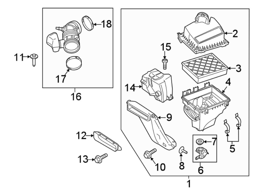 Diagram ENGINE / TRANSAXLE. AIR INTAKE. for your 2011 Ford Ranger   