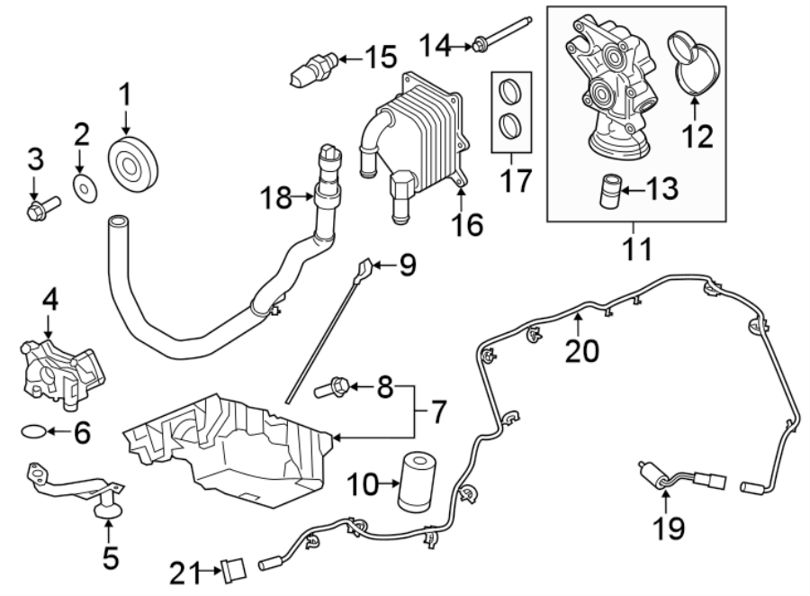 Diagram ENGINE / TRANSAXLE. ENGINE PARTS. for your 2011 Lincoln MKX   