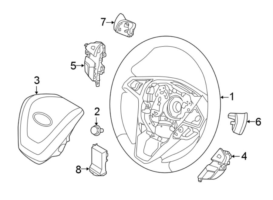 Diagram STEERING WHEEL & TRIM. for your 2019 Lincoln MKZ   