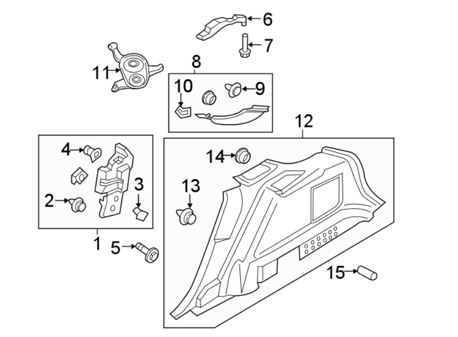 Diagram QUARTER PANEL. INTERIOR TRIM. for your 2016 Ford F-150 5.0L V8 FLEX A/T RWD XL Standard Cab Pickup Fleetside 