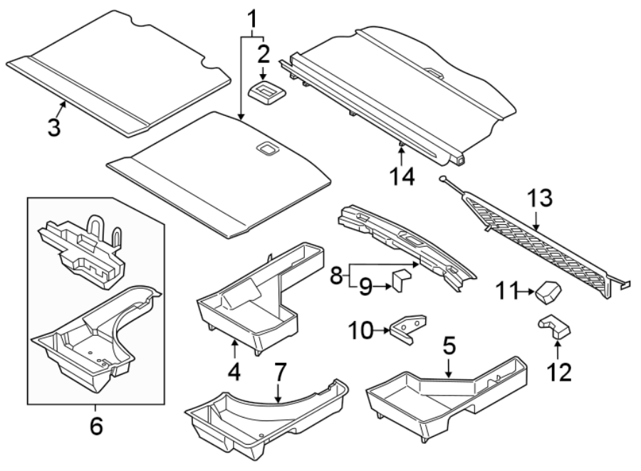 Diagram REAR BODY & FLOOR. INTERIOR TRIM. for your 2008 Ford Fusion   