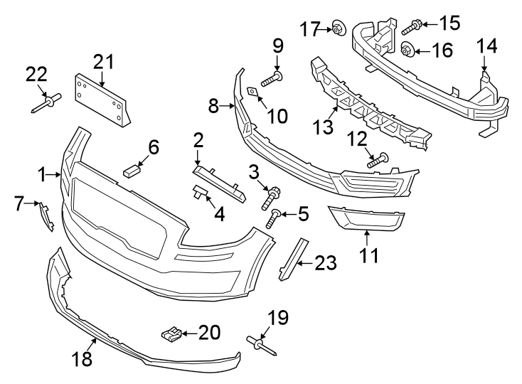 Diagram Front bumper & grille. Bumper & components. for your 2018 Ford F-150  XL Extended Cab Pickup Fleetside 