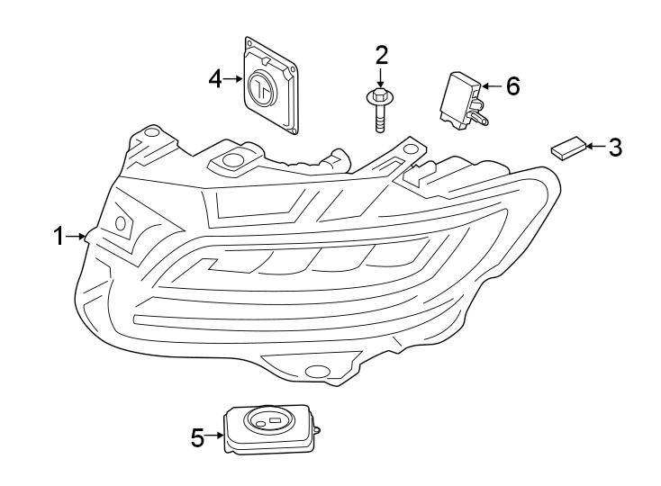 Diagram FRONT LAMPS. HEADLAMP COMPONENTS. for your 2014 Ford F-150 5.0L V8 FLEX A/T RWD XLT Extended Cab Pickup Fleetside 