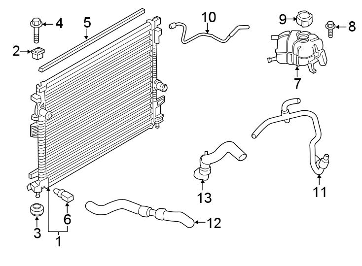 Diagram RADIATOR & COMPONENTS. for your 2009 Ford Ranger   