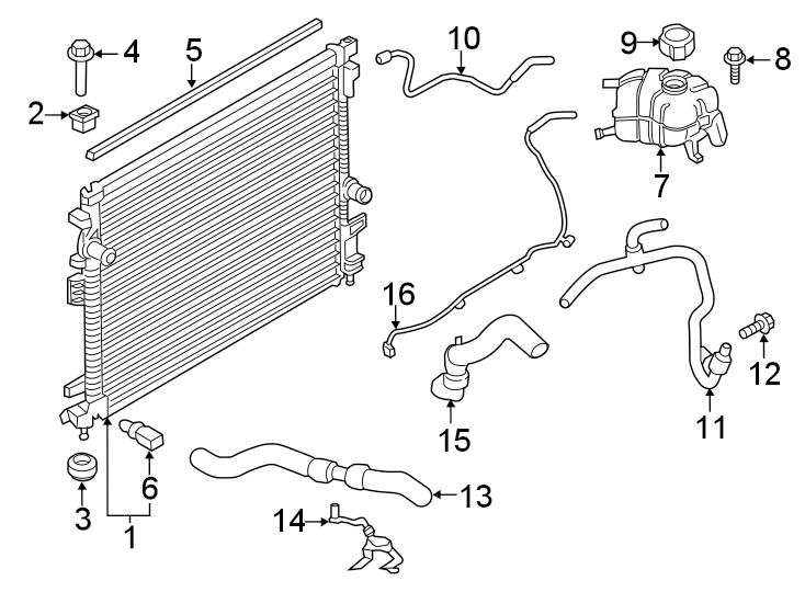 Diagram RADIATOR & COMPONENTS. for your 2018 Lincoln MKZ   