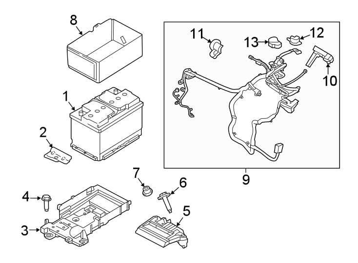 Diagram BATTERY. for your 2017 Lincoln MKZ   