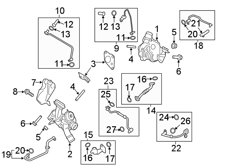 ENGINE / TRANSAXLE. TURBOCHARGER & COMPONENTS. Diagram