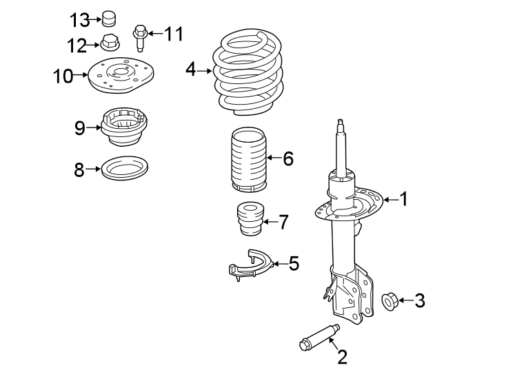 Diagram FRONT SUSPENSION. STRUTS & COMPONENTS. for your 2021 Ford F-150 3.0L Power-Stroke V6 DIESEL A/T 4WD Platinum Crew Cab Pickup Fleetside 