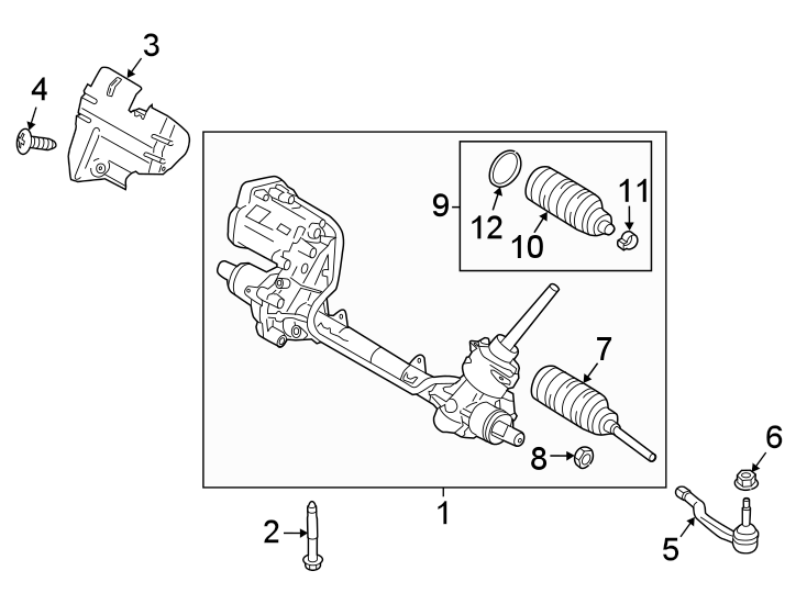 Diagram STEERING GEAR & LINKAGE. for your 2012 Ford F-150 3.7L V6 FLEX A/T RWD STX Extended Cab Pickup Fleetside 