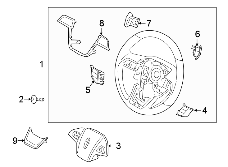 Diagram STEERING WHEEL & TRIM. for your Ford F-150  