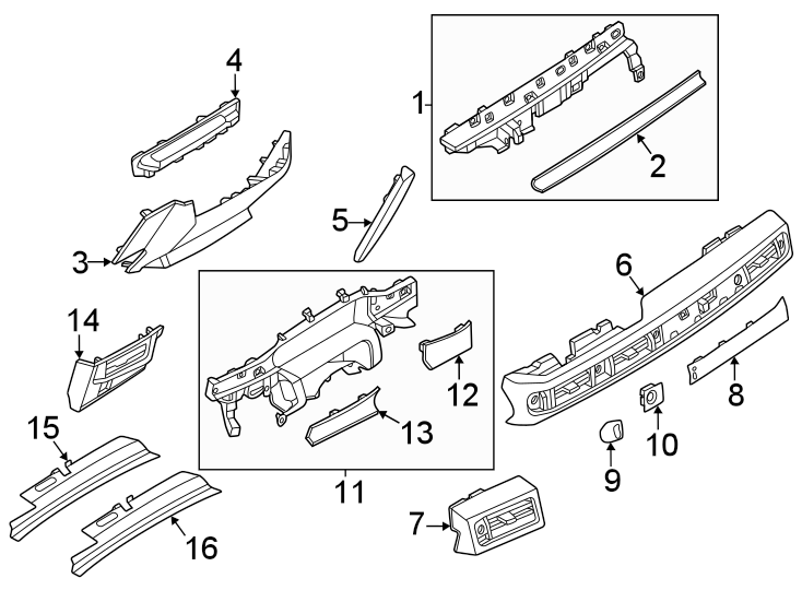 Diagram Instrument panel components. for your 2009 Ford F-250 Super Duty 5.4L Triton V8 M/T 4WD XL Extended Cab Pickup 