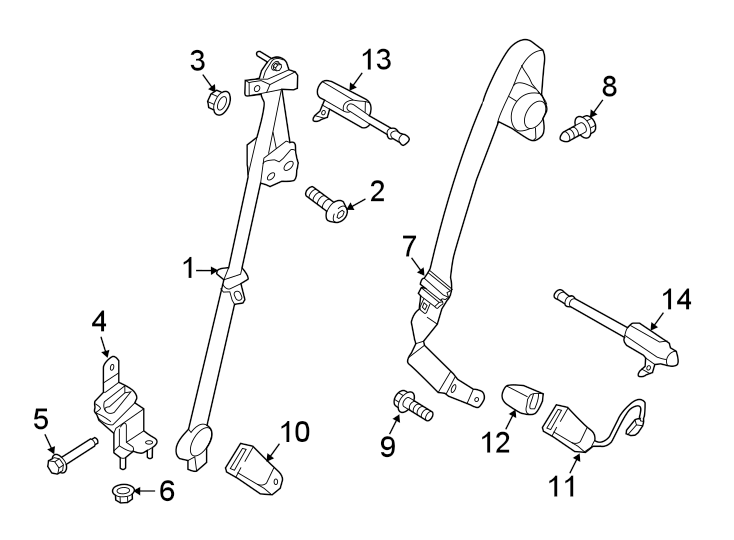 Diagram RESTRAINT SYSTEMS. REAR SEAT BELTS. for your 1997 Ford Explorer   