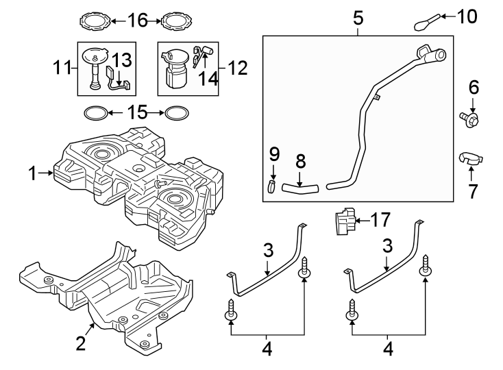 Diagram FUEL SYSTEM COMPONENTS. for your 2014 Ford Edge   