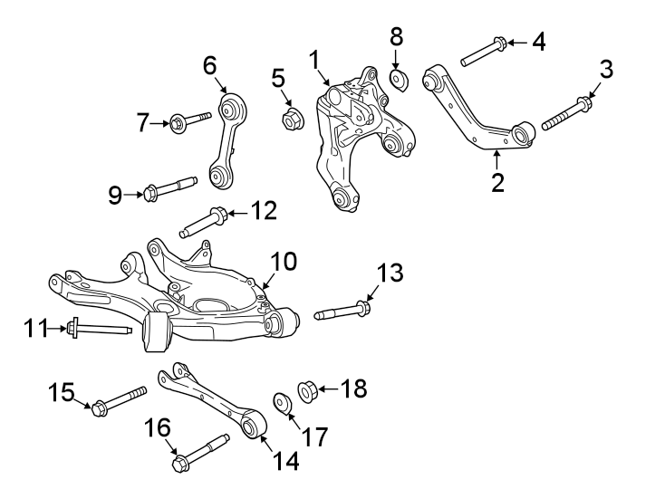 Diagram REAR SUSPENSION. SUSPENSION COMPONENTS. for your 2017 Lincoln MKZ Select Sedan 3.0L EcoBoost V6 A/T AWD 