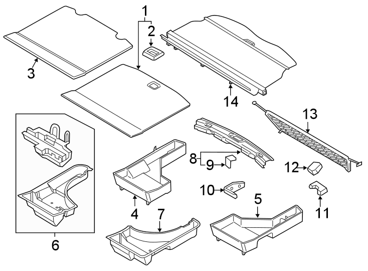 Diagram REAR BODY & FLOOR. INTERIOR TRIM. for your 2008 Ford Fusion   