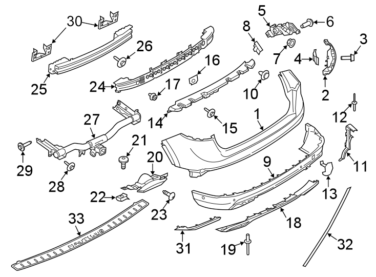 Diagram REAR BUMPER. BUMPER & COMPONENTS. for your 2010 Lincoln MKZ   