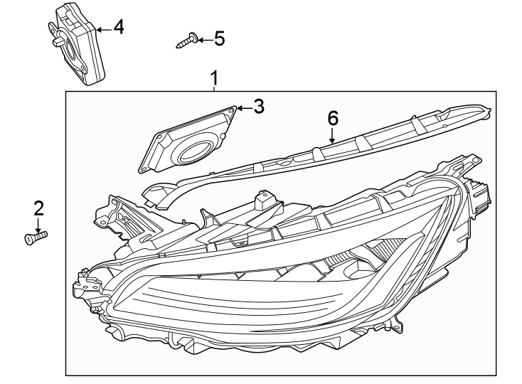 Diagram FRONT LAMPS. HEADLAMP COMPONENTS. for your 2019 Lincoln MKZ Hybrid Sedan  