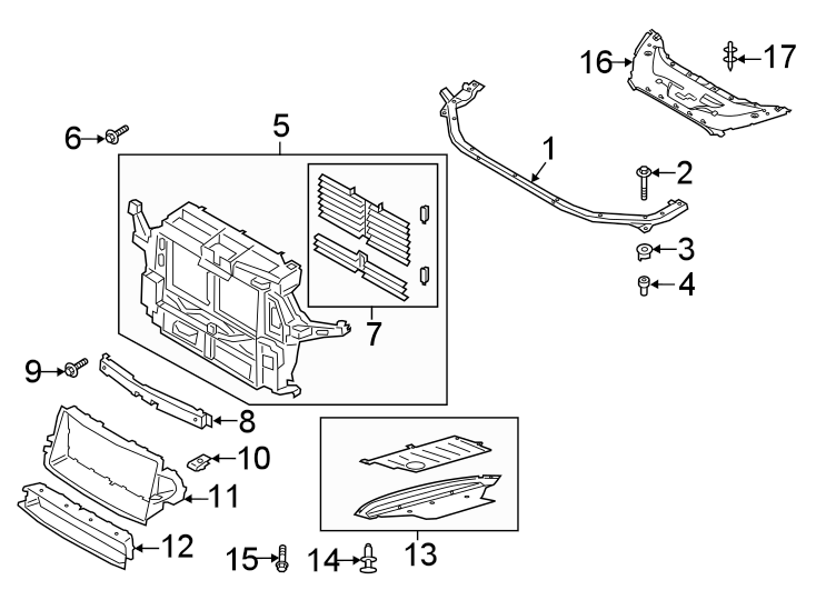 Diagram RADIATOR SUPPORT. for your 2009 Lincoln MKZ   