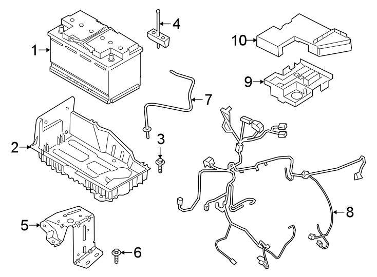 Diagram BATTERY. for your 2020 Lincoln MKZ   