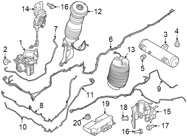 Diagram Ride control components. for your 2015 Lincoln MKZ Hybrid Sedan  