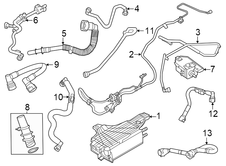 Diagram Emission system. Emission components. for your 2011 Ford Ranger   