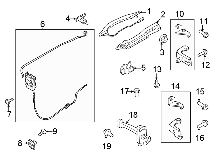 Diagram FRONT DOOR. LOCK & HARDWARE. for your 2009 Lincoln MKZ   