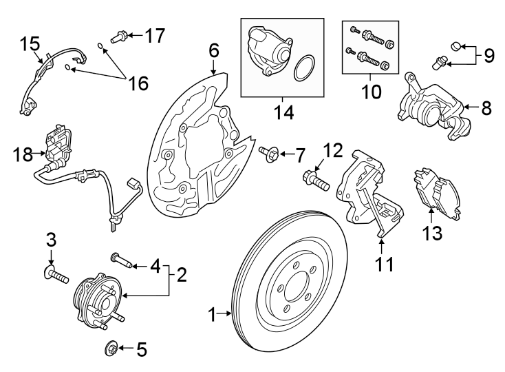 REAR SUSPENSION. BRAKE COMPONENTS. Diagram