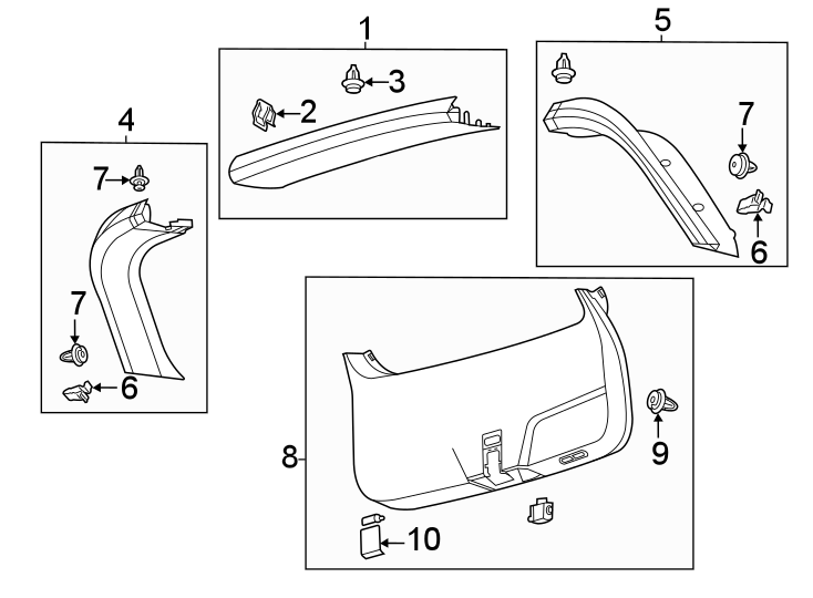 Diagram LIFT GATE. INTERIOR TRIM. for your 2003 Ford F-150 5.4L Triton V8 CNG M/T RWD XLT Crew Cab Pickup Stepside 