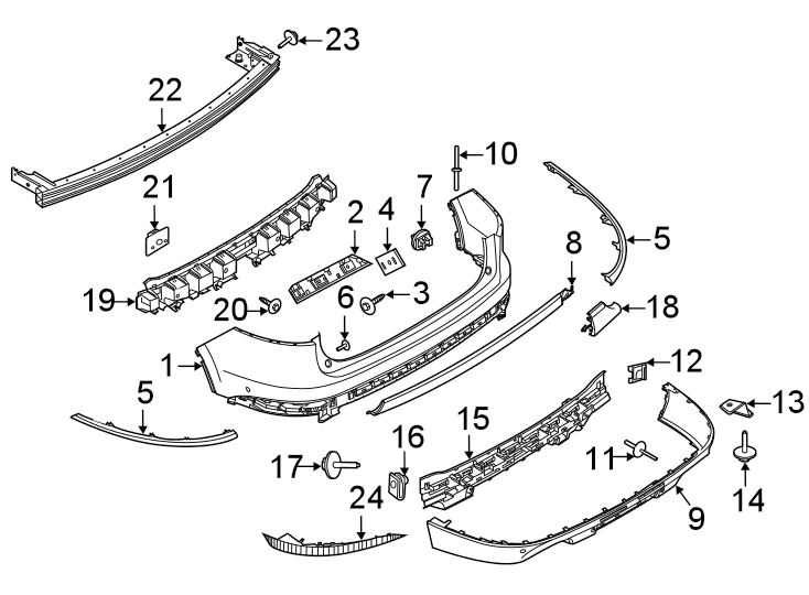 Diagram REAR BUMPER. BUMPER & COMPONENTS. for your 2016 Ford F-150 2.7L EcoBoost V6 A/T 4WD XL Standard Cab Pickup Fleetside 