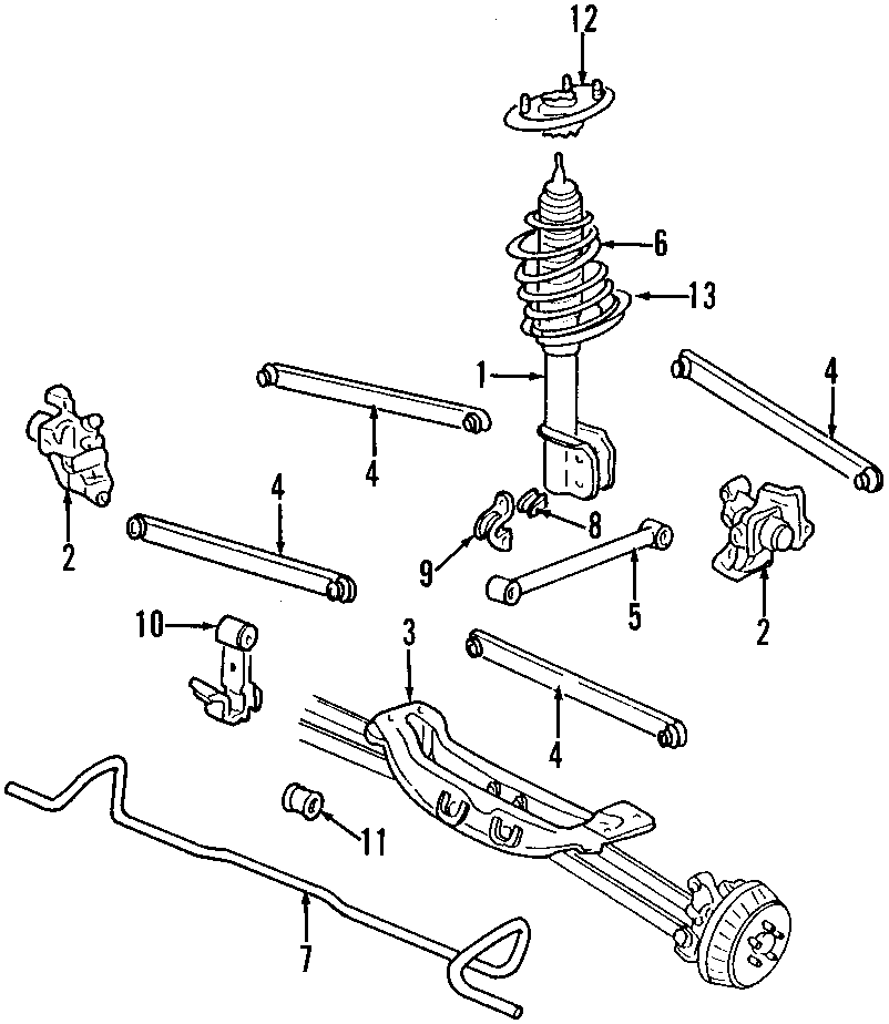 Diagram REAR SUSPENSION. STABILIZER BAR. SUSPENSION COMPONENTS. for your 2015 GMC Sierra 2500 HD 6.0L Vortec V8 A/T 4WD SLE Standard Cab Pickup 