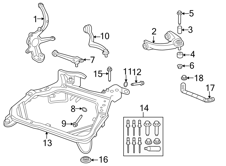 Diagram FRONT SUSPENSION. SUSPENSION COMPONENTS. for your 1994 Ford F-150   