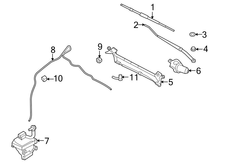 Diagram WINDSHIELD. WIPER & WASHER COMPONENTS. for your 2016 Lincoln MKZ Black Label Hybrid Sedan  