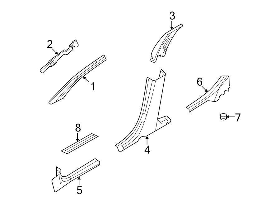 Diagram PILLARS. ROCKER & FLOOR. INTERIOR TRIM. for your Lincoln MKZ  