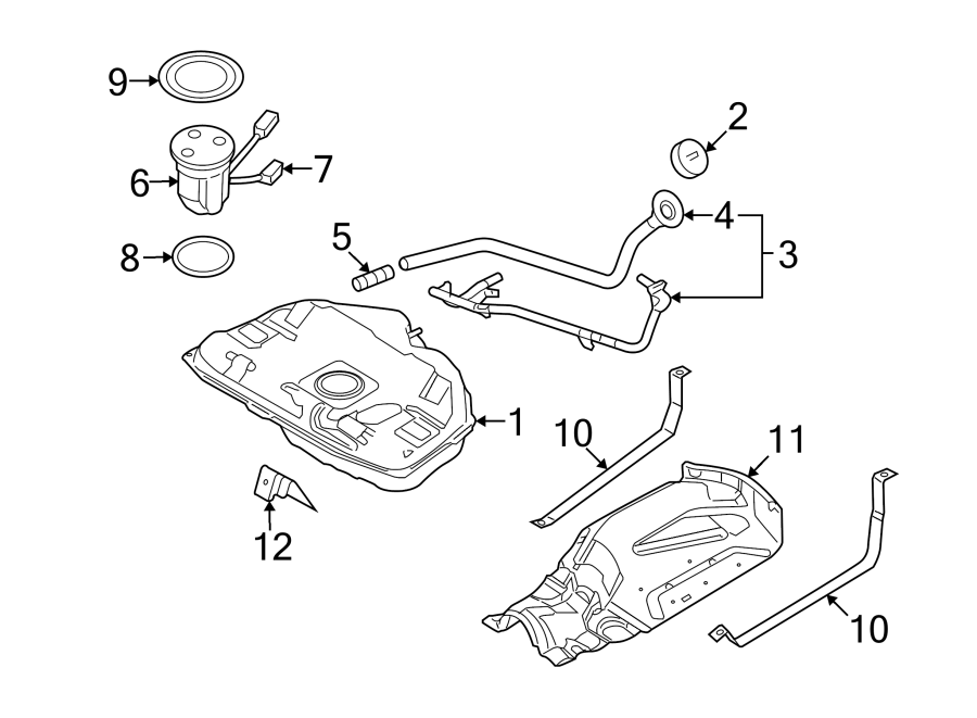 Diagram FUEL SYSTEM COMPONENTS. for your 2009 Mercury Sable   
