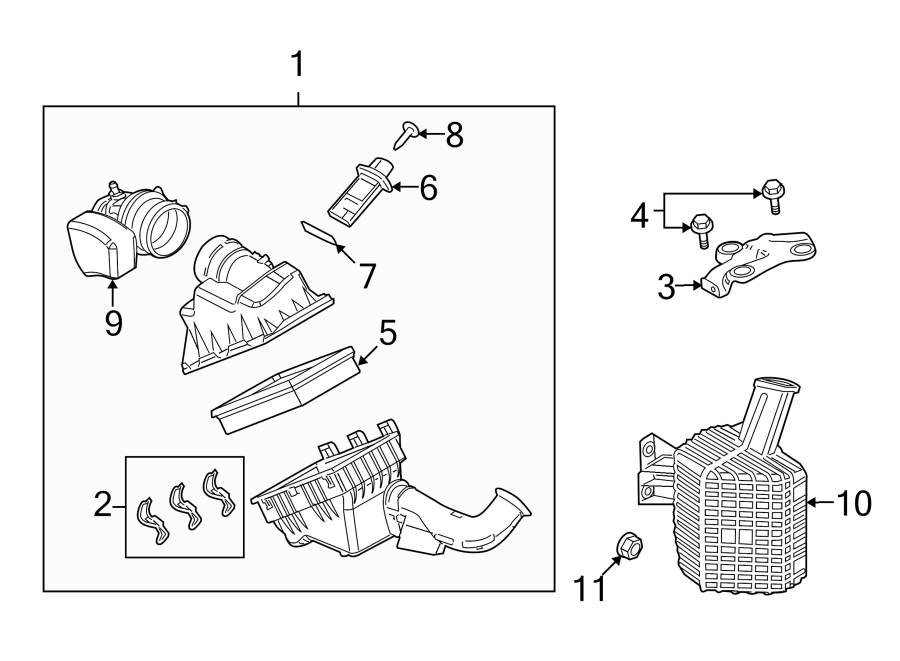 Diagram AIR INTAKE. for your 2014 Lincoln MKZ Hybrid Sedan  