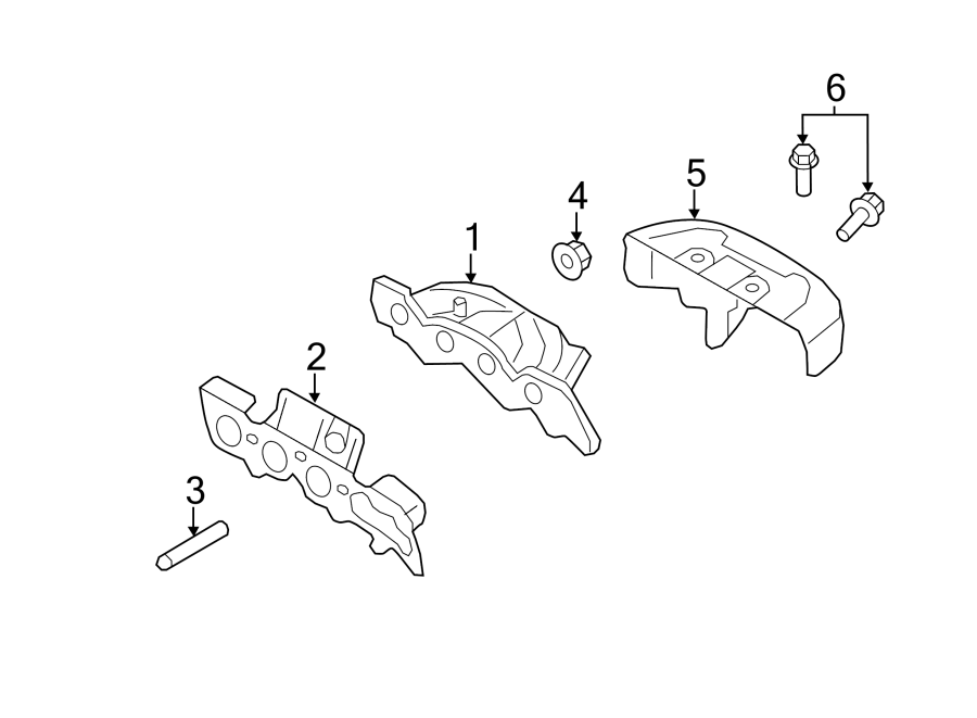 Diagram EXHAUST SYSTEM. EXHAUST COMPONENTS. MANIFOLD. for your 2014 Lincoln MKZ   