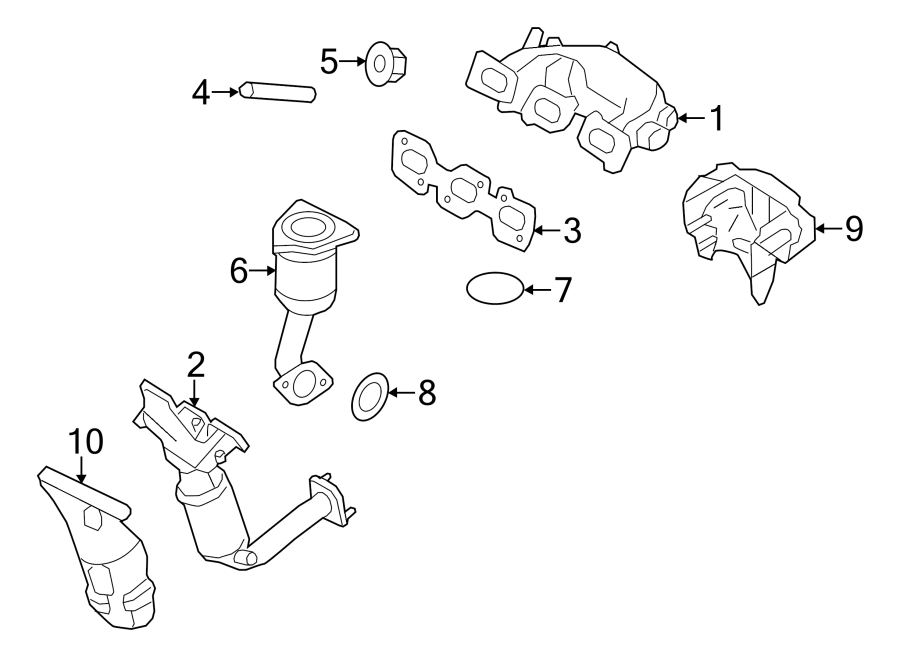 Diagram EXHAUST SYSTEM. EXHAUST COMPONENTS. for your 2016 Lincoln MKZ   