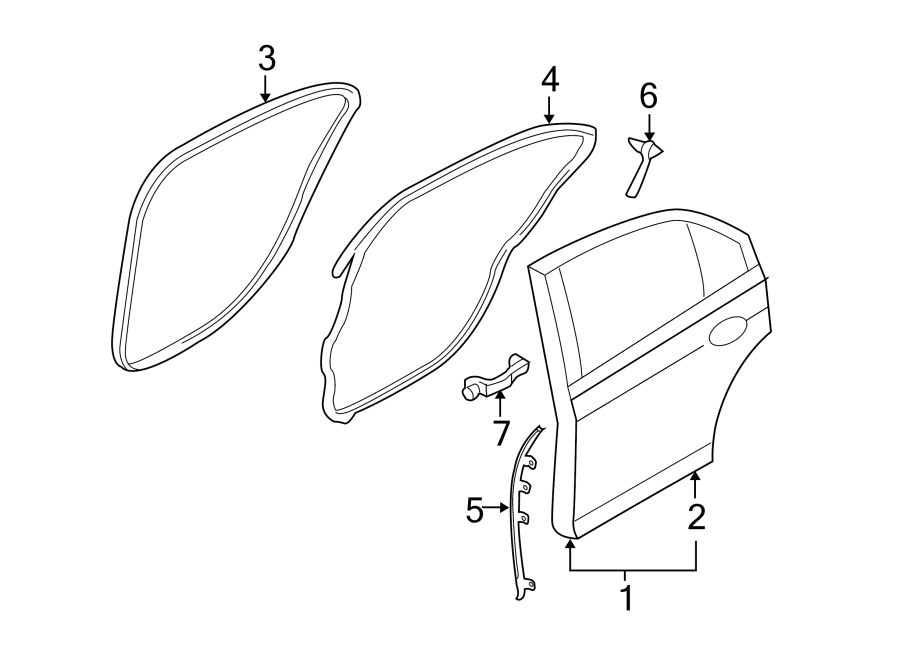 Diagram REAR DOOR. DOOR & COMPONENTS. for your 2021 Ford F-150   