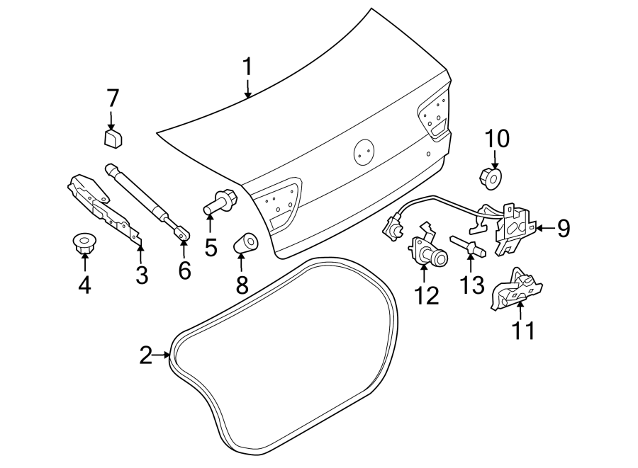 Diagram TRUNK LID. LID & COMPONENTS. for your 2016 Ford F-150 5.0L V8 FLEX A/T 4WD Platinum Crew Cab Pickup Fleetside 