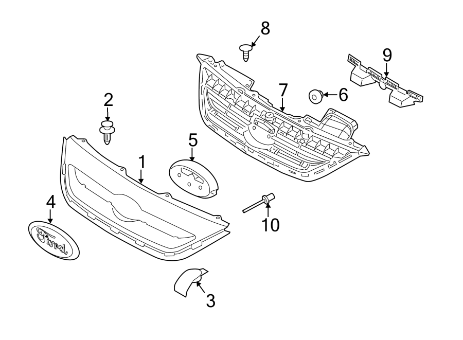 Diagram GRILLE & COMPONENTS. for your Lincoln MKZ  