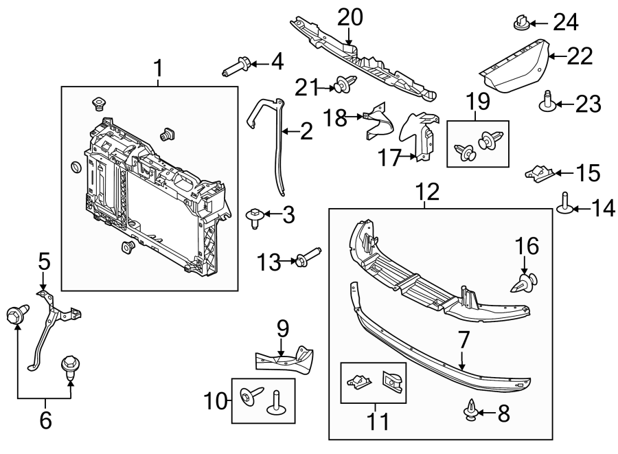 Diagram RADIATOR SUPPORT. for your 2010 Ford F-150  Harley-Davidson Edition Crew Cab Pickup Fleetside 