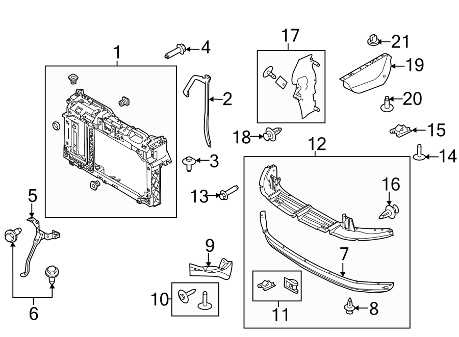 Diagram RADIATOR SUPPORT. for your Lincoln MKZ  