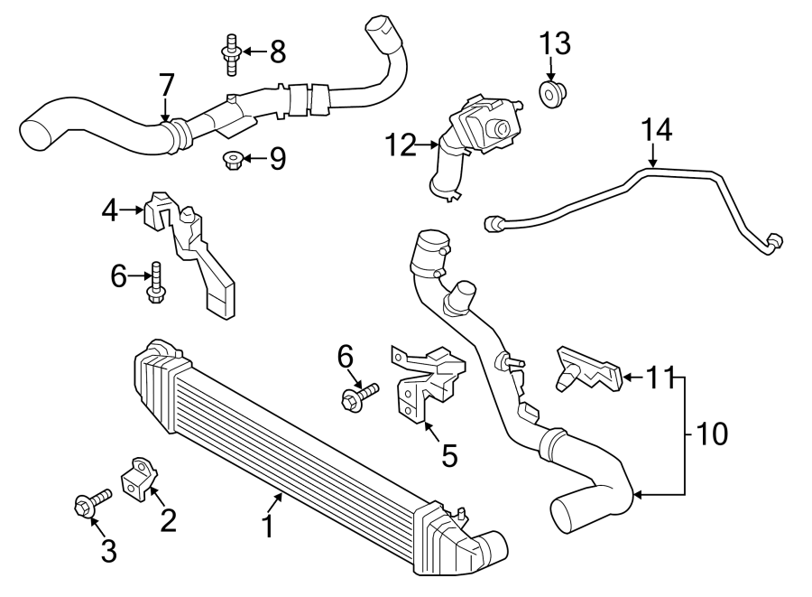 Diagram INTERCOOLER. for your 2024 Ford F-150  Raptor R Crew Cab Pickup Fleetside 