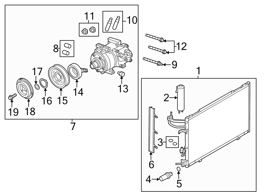 Diagram AIR CONDITIONER & HEATER. COMPRESSOR & LINES. for your 2011 Ford F-150 6.2L V8 A/T AWD Harley-Davidson Edition Crew Cab Pickup Fleetside 