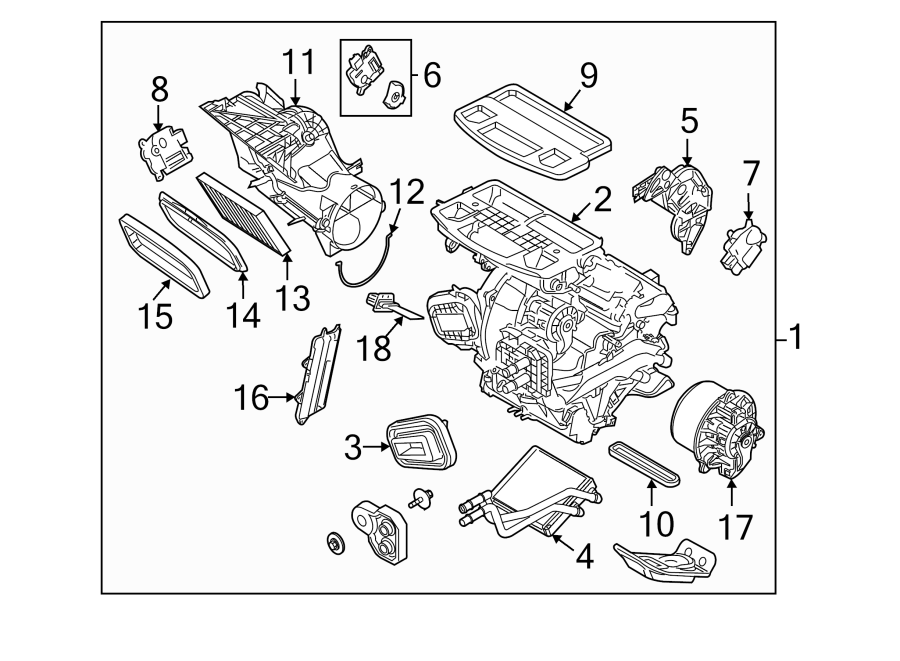 Diagram AIR CONDITIONER & HEATER. HEATER COMPONENTS. for your 1993 Ford Ranger   