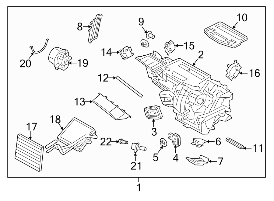 Diagram AIR CONDITIONER & HEATER. HEATER COMPONENTS. for your 2011 Ford Expedition   